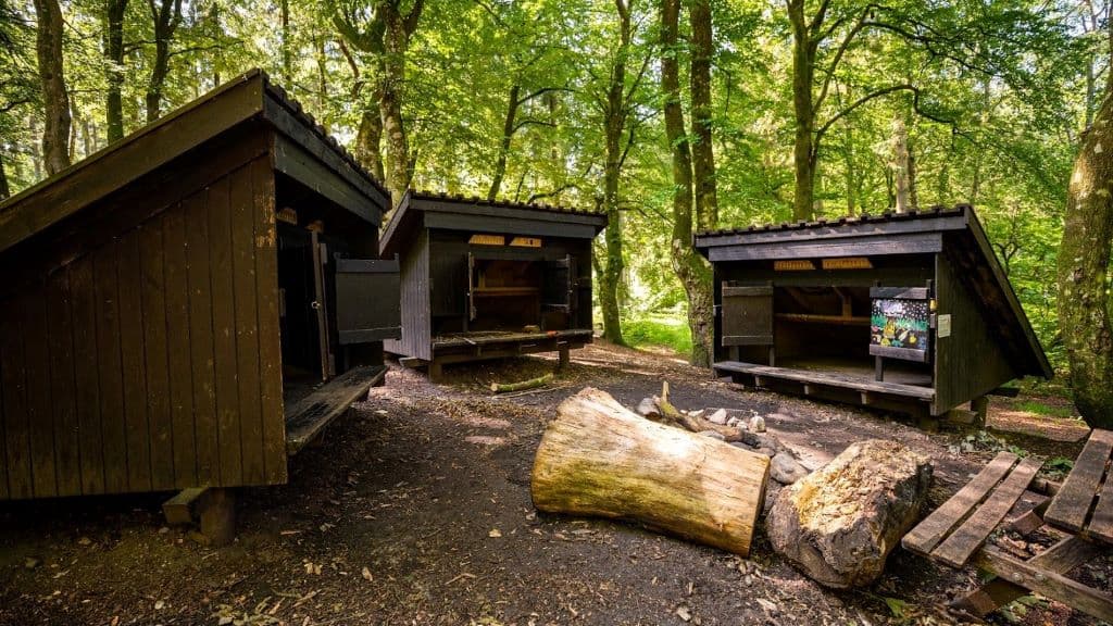 Shelters ved Mosskovpavillonen